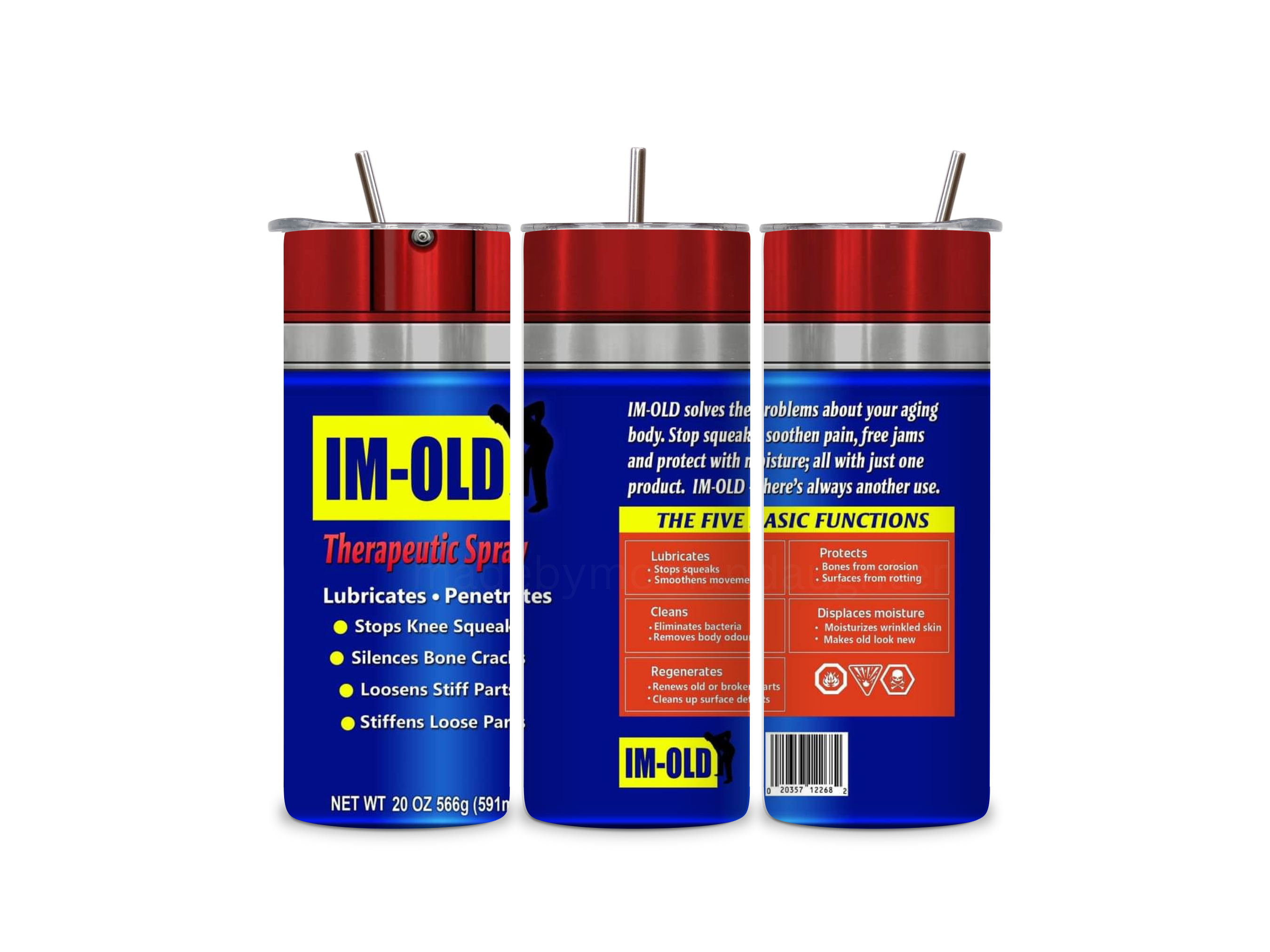 I'm Old Tumbler 20oz Stainless Steel Bottle Drinkware Water Bottles Cup Washable Mug Reusable Portable Bottled Lid Straw Gift Handmade Insulated perfect gift