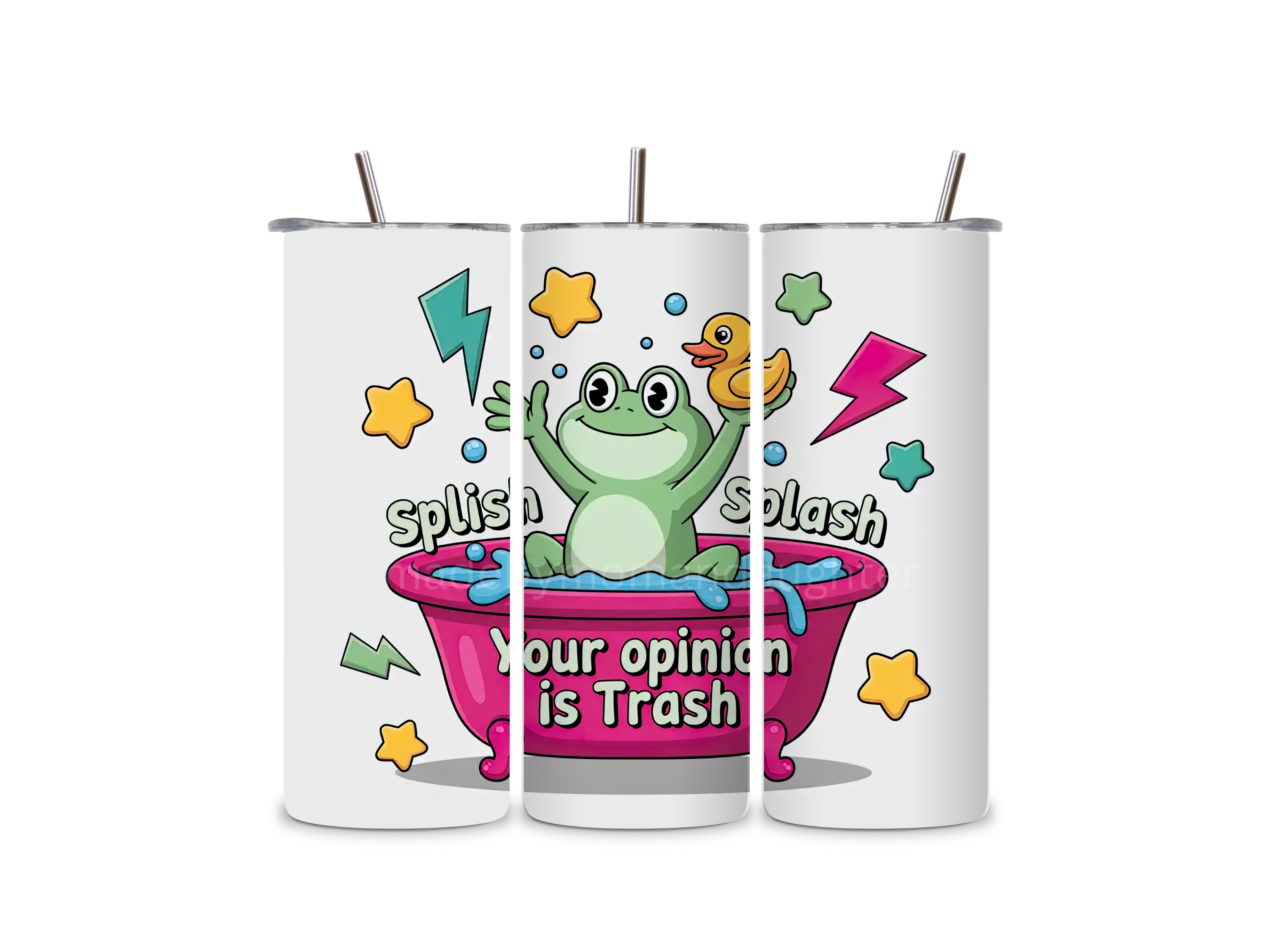Frog Tumbler 20oz Stainless Steel Bottle Drinkware Water Bottles Cup Washable Mug Reusable Portable Bottled Lid Straw Gift Handmade Insulated perfect gift