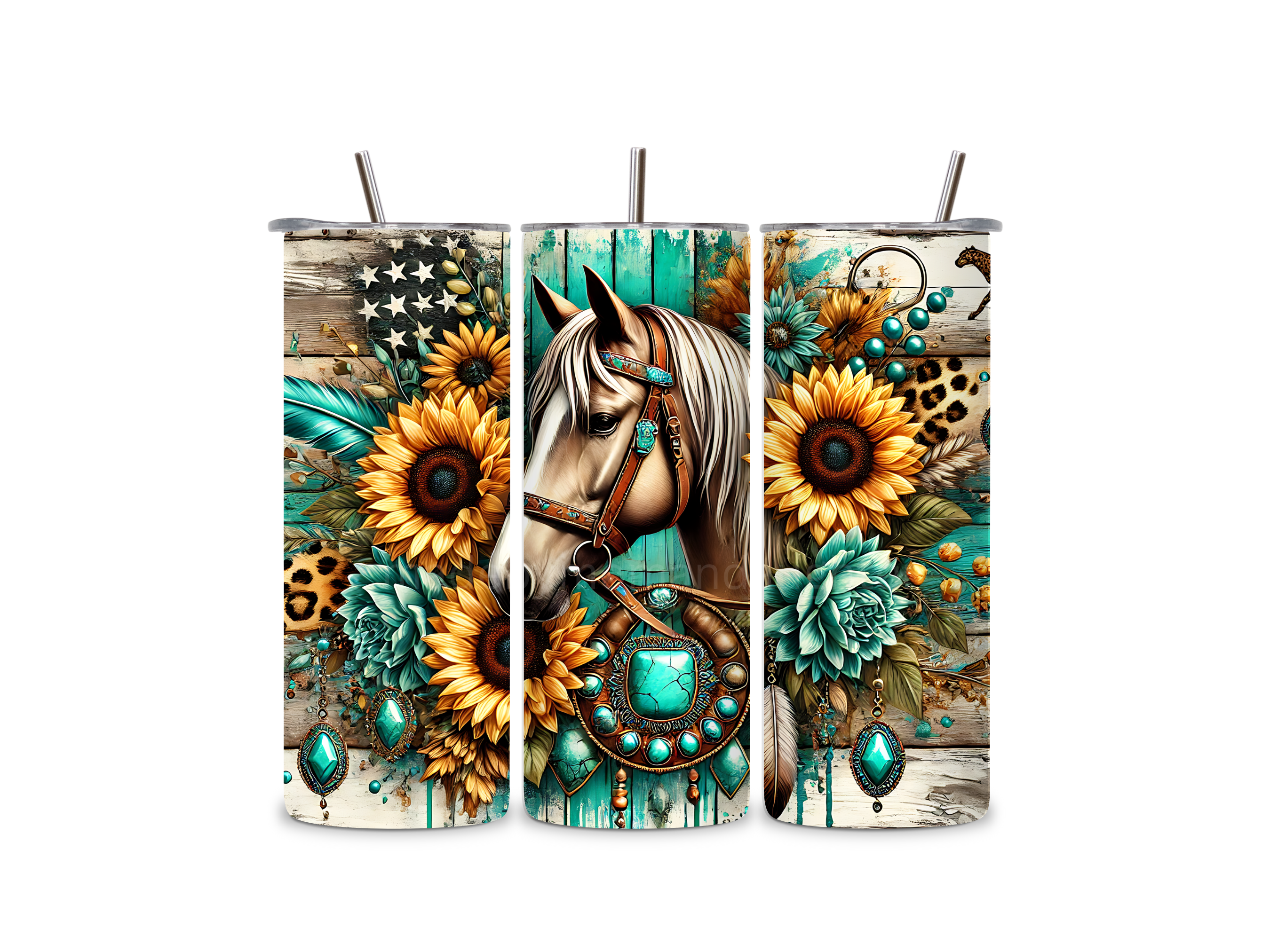 Horse Tumbler 20oz Stainless Steel Bottle Drinkware Water Bottles Cup Washable Mug Reusable Portable Bottled Lid Straw Gift Handmade Insulated perfect gift