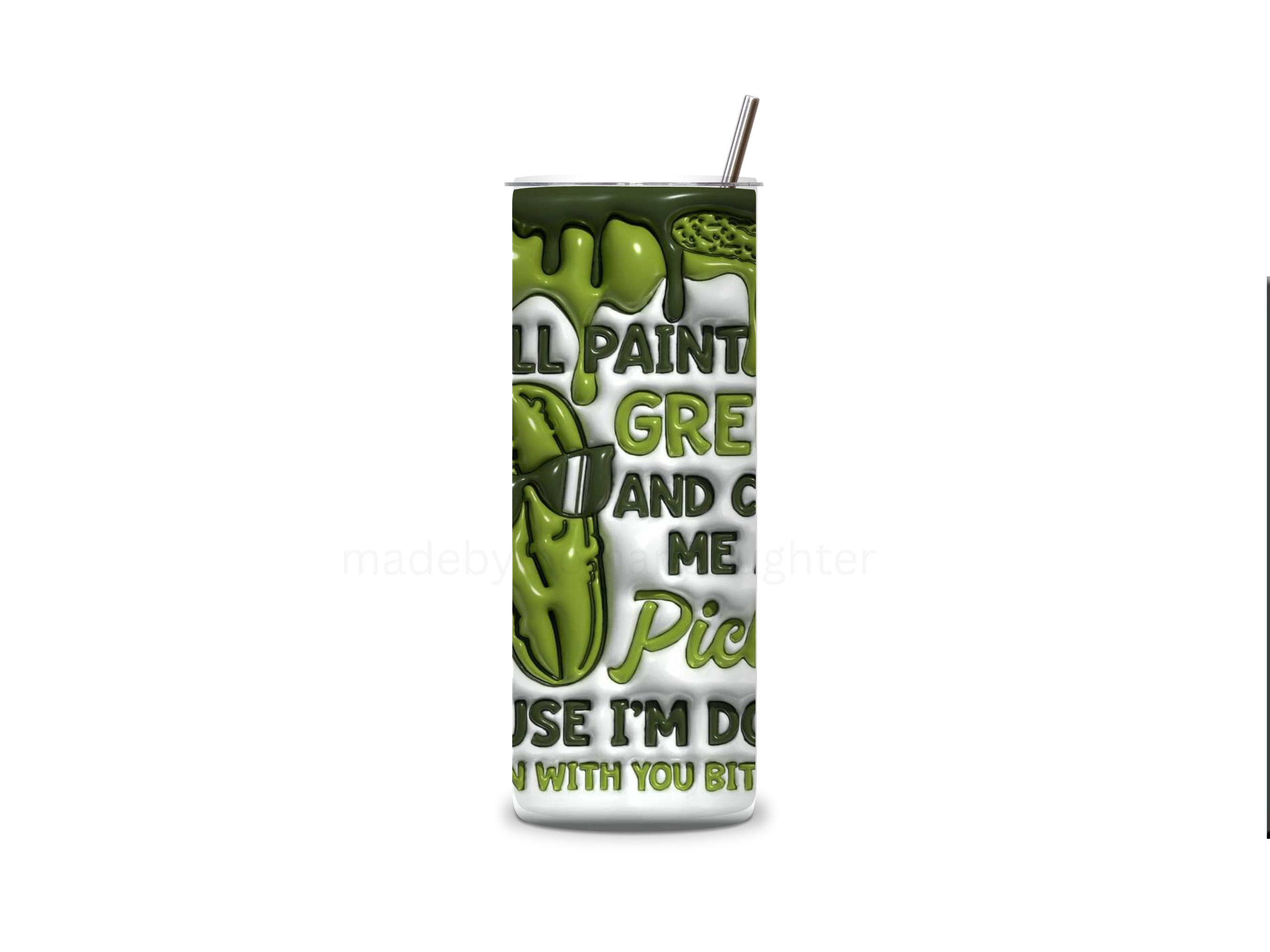 Pickle Tumbler 20oz Stainless Steel Bottle Drinkware Water Bottles Cup Washable Mug Reusable Portable Bottled Lid Straw Gift Handmade Insulated perfect gift