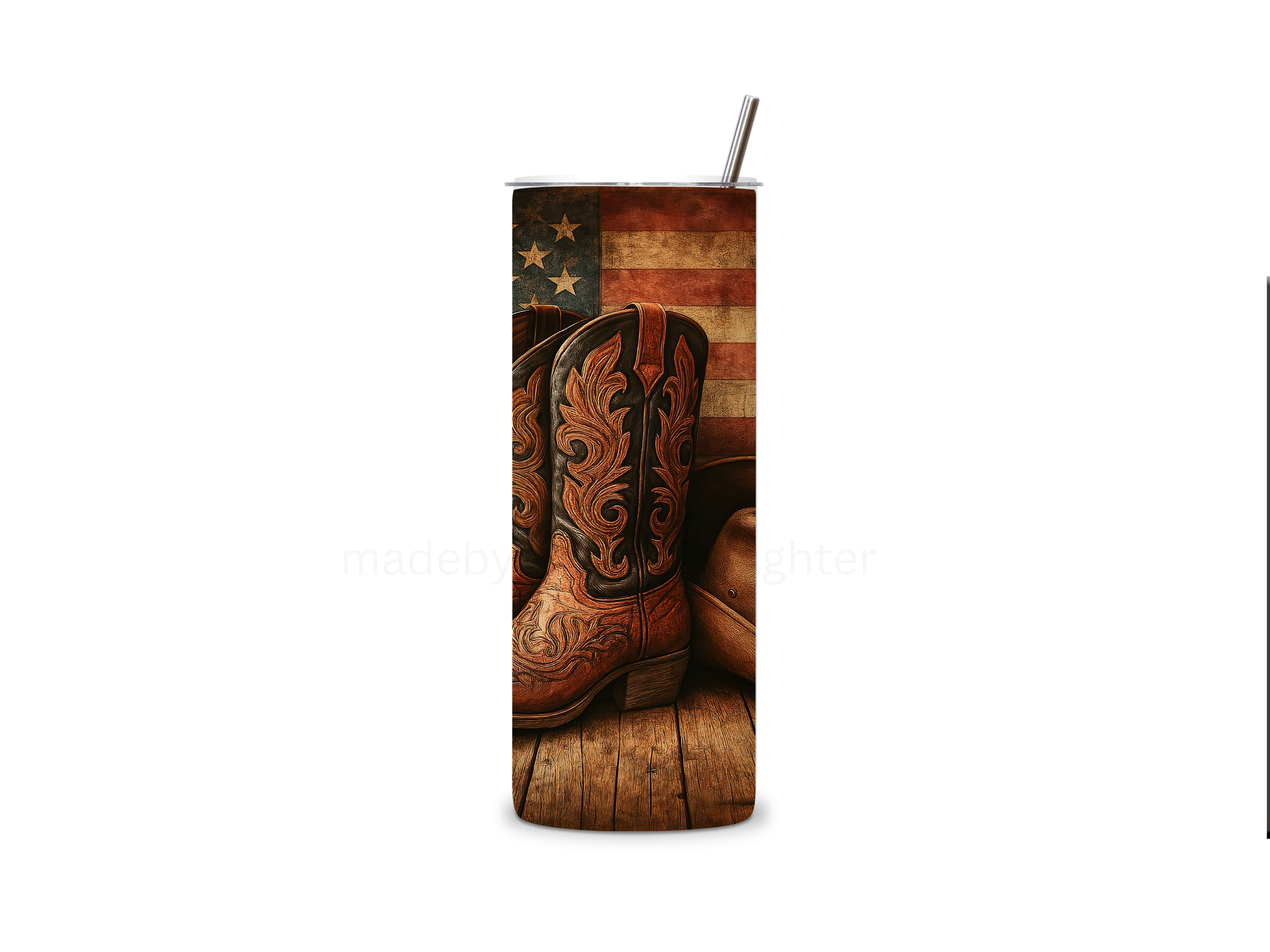 Western Tumbler 20oz Stainless Steel Bottle Drinkware Water Bottles Cup Washable Mug Reusable Portable Bottled Lid Straw Gift Handmade Insulated perfect gift