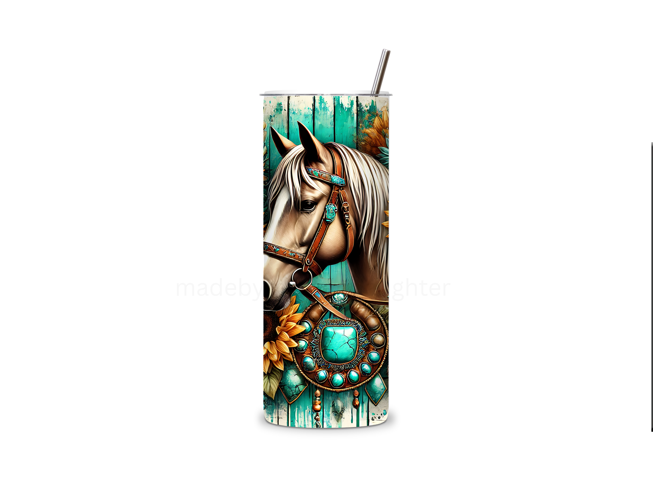 Horse Tumbler 20oz Stainless Steel Bottle Drinkware Water Bottles Cup Washable Mug Reusable Portable Bottled Lid Straw Gift Handmade Insulated perfect gift