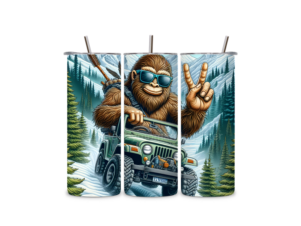 Bigfoot Tumbler 20oz Stainless Steel Bottle Drinkware Water Bottles Cup Washable Mug Reusable Portable Bottled Lid Straw Gift Handmade Insulated perfect gift