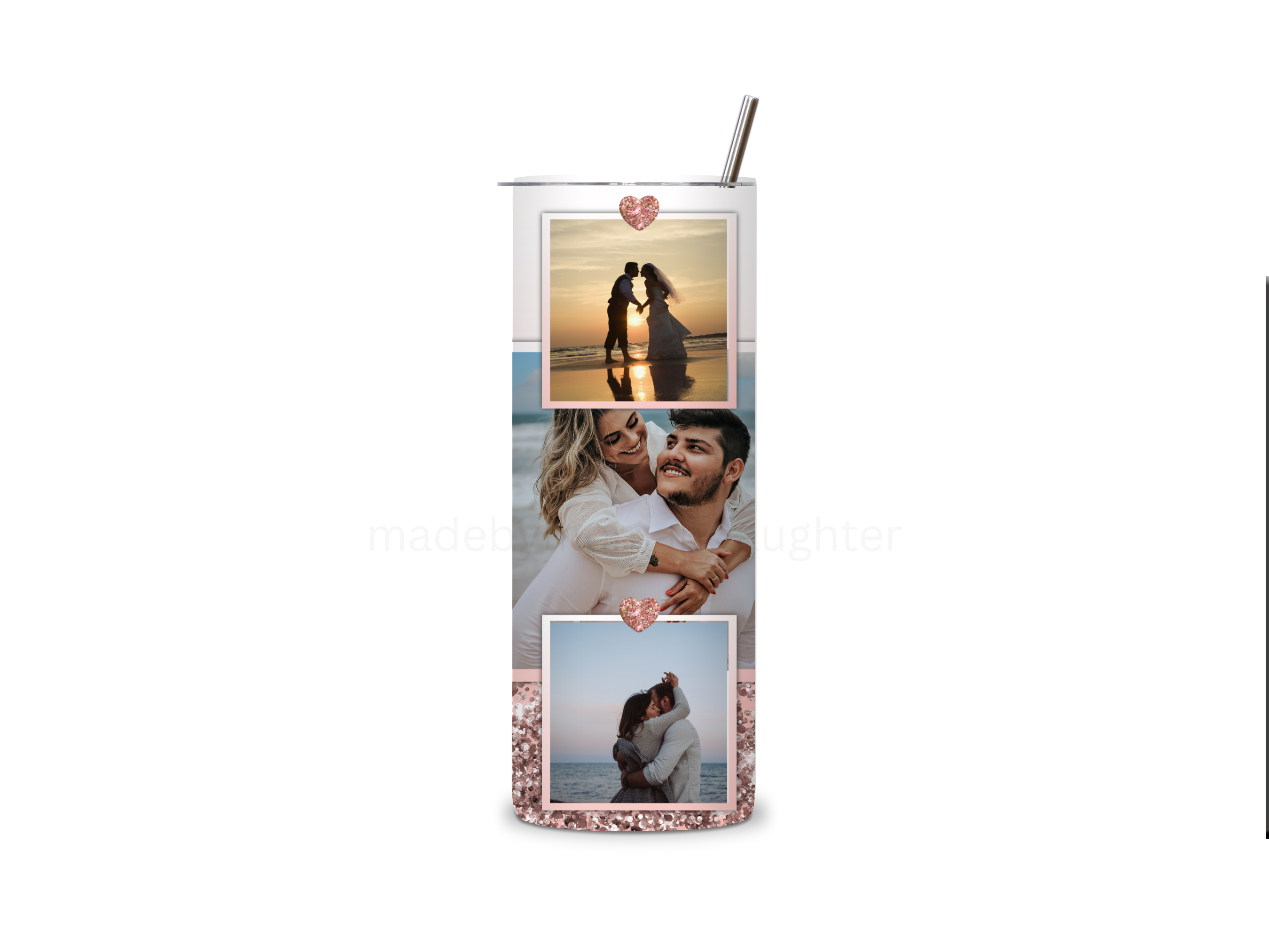 Personalized Photo Collage Tumbler 20oz. Skinny Tumbler, Photo Tumbler, Personalized Tumbler
