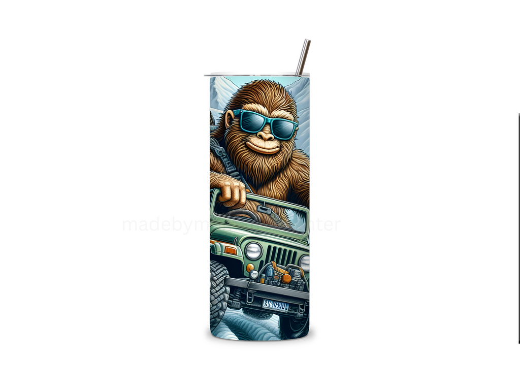 Bigfoot Tumbler 20oz Stainless Steel Bottle Drinkware Water Bottles Cup Washable Mug Reusable Portable Bottled Lid Straw Gift Handmade Insulated perfect gift